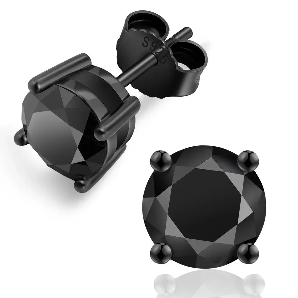 Black Moissanite Black Gold Studs